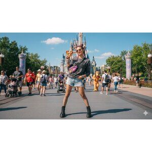 Disney Mickey Mouse Studded Sweatshirt L Black Cotton Blend Womens